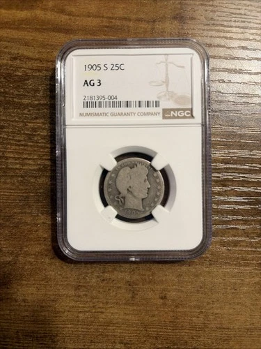 1905 S Quarter NGC AG3