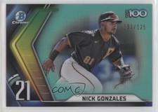 2022 Bowman Chrome Scouts Top 100 Aqua Refractor /125 Nick Gonzales #BTP-21 0o6m