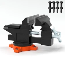 4.5" Bench Vise w/ Anvil Swivel Locking Base Heavy Duty Ductile Iron Vice