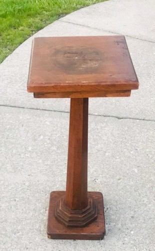 Pedestal Plant Table Fern Stand Solid Wood Arts & Crafts Americana Vtg - Picture 5 of 8