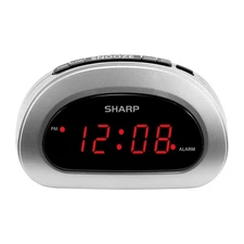 Digital Alarm Clock Cosmic Silver - Easy to Set, Red LED Display, Bedside Use