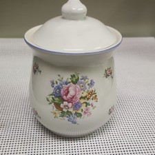 Tabletops Unlimited Victoria Floral Ceramic Canister with Lid, Dishwasher Safe