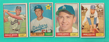 4-1961 TOPPS LOS ANGELES DODGERS #s 38 BOB LILLIS,130,147 ED RAKOW ROOKIE,325 WA
