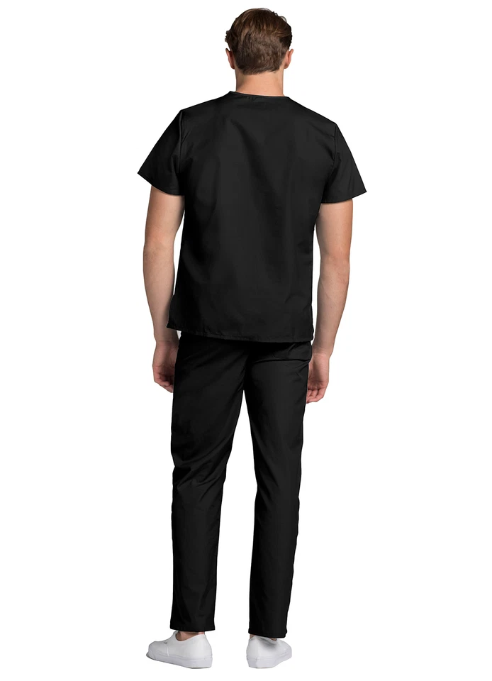 Adar Men's Medical Nursing Doctor Scrub Set Uniform V-neck Shirt & Pants - Image 4 of 4
