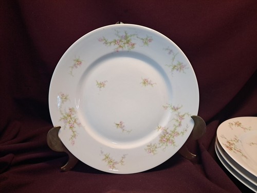 "Juego de 6 platos de cena Theodore Haviland 9-5/8"" rosa floral spray" - Imagen 6 de 13