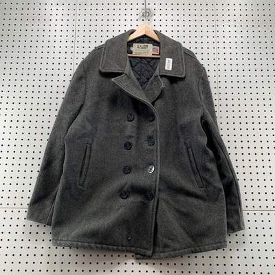 Vintage Schott Wool Peacoat Mens Size 46 Gray US 740N Double