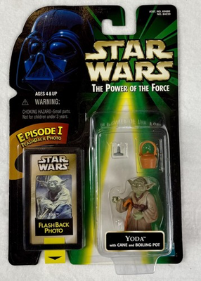 #ad Star Wars POTF Yoda Action Figure w Cane amp; Boiling Pot – Kenner – Green Card $14.99