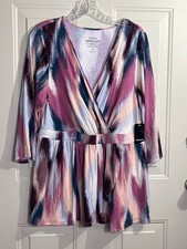 Torrid Super Soft Knit Babydoll Top Size 2 Multicolor Brushstroke NWT