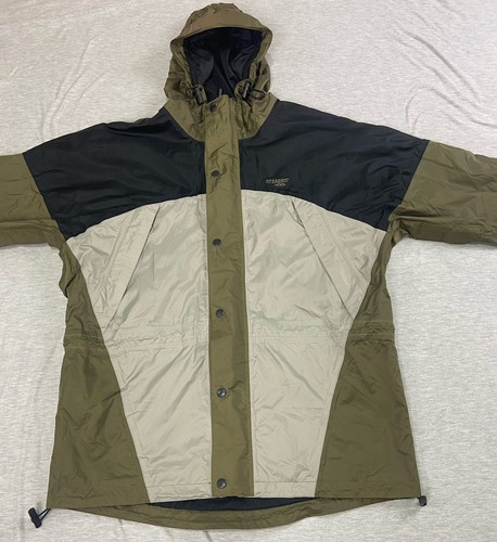Stearns Dry wear Rain Jacket Men Large Coat Green PU Coating Waterproof Outdoors - Picture 1 of 7