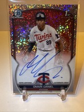 2023 1st Bowman Chrome Omari Daniel Auto Speckle Refractor Minnesota Twins /299