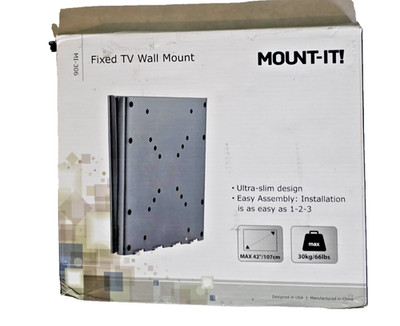 Mount-It! Low-Profile Fixed Wall TV Mount 66 Lbs. Max. (MI-306) 24-43in Tv's