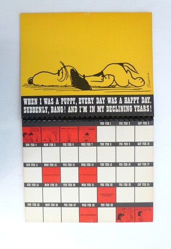 PEANUTS 1968 Date Book Calendar Used Charlie Brown Snoopy Comic Vintage - Picture 3 of 15