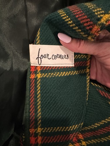 Vtg 60s Plaid Wool Skirt Suit Sz 11/12 Green Tartan ILGWU Preppy Academia Mod - Picture 11 of 14
