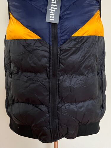 NWT Men's Nathan Black Navy Hooded Zip Quilted Nylon Puffer Vest SIZES S M L XL - Picture 3 of 13