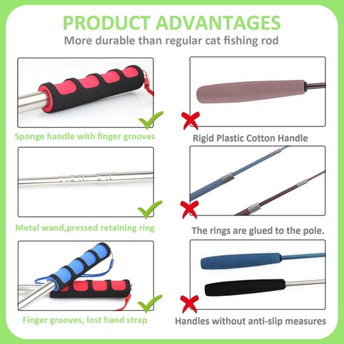 Cat Fishing Pole for Indoor Cats,Interactive cat Toys - Picture 5 of 6