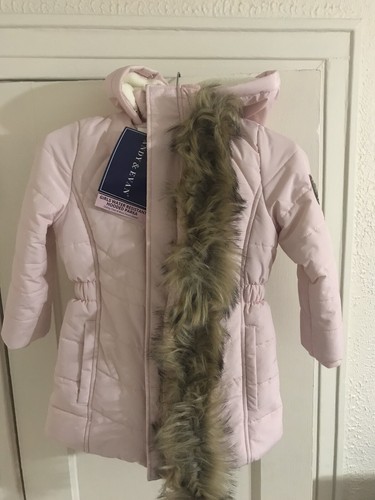 Andy & Evan Girl Water Resistant Hooded Parka Size : XS (3/4) Pink - Picture 9 of 9