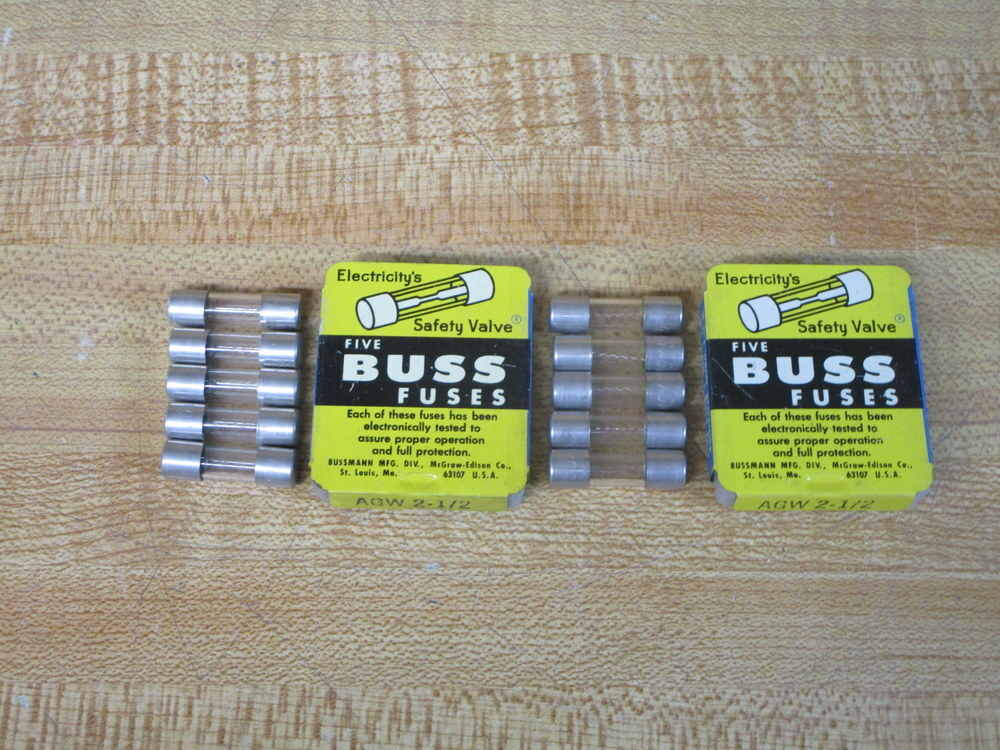 Buss AGW 2-1/2 Bussmann Fuse Formerly 7AG 2-1/2 Jagged (Pack of 30)