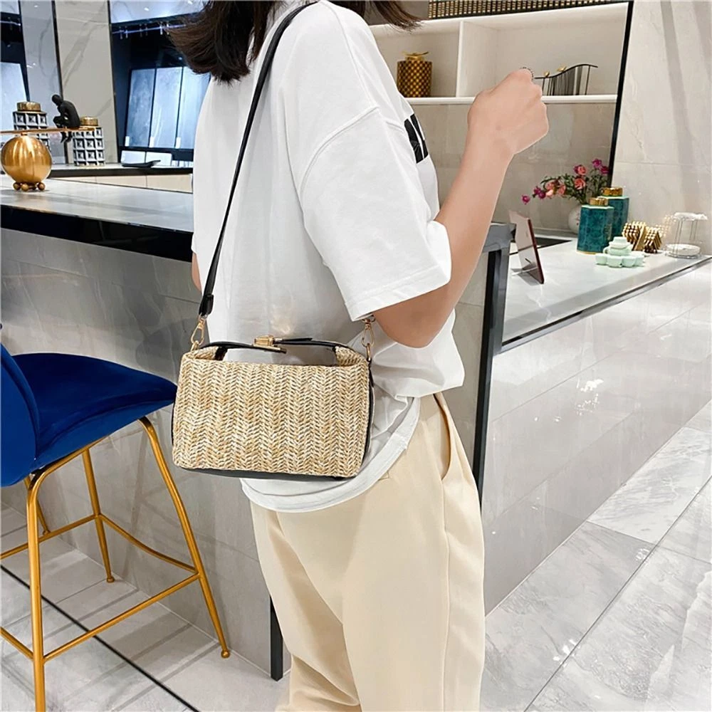 With Hardware Lock Beach Bag Large Capacity Single Shoulder Bag