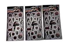 Lot 3 Stickerfitti Marvel Captain America 6 Sets Flat Pack Sticker Sheets