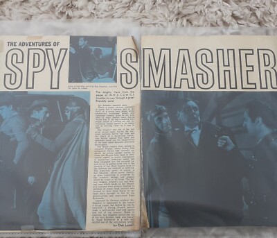 RARE! ''Spy Smasher'' 40s Movie Serial/Comics Memorabilia 60s Article - Fair cdtn