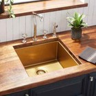 Signature Hardware 19" Atlas Stainless Steel Undermount Prep Sink - Matte Gold
