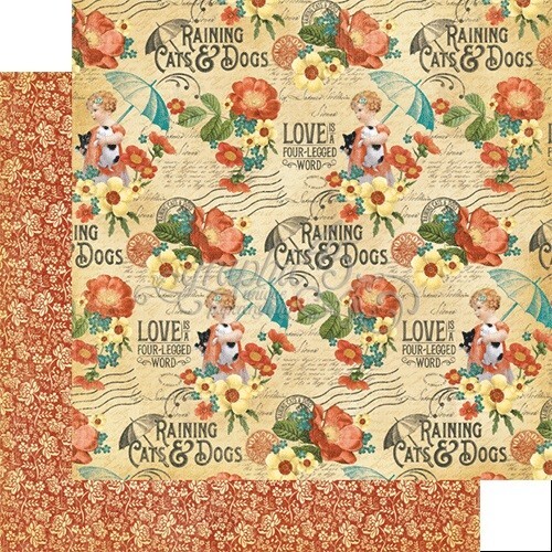 Graphic 45 Raining Cats and Dogs Set of 12 sheets, 12 by 12-Inch paper - Picture 8 of 14