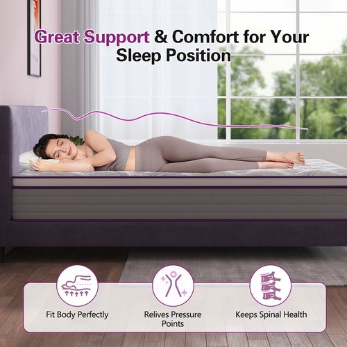 Sweetlove Queen Double King Single Bed Mattress Lavender Memory Foam No Spring - Picture 4 of 16