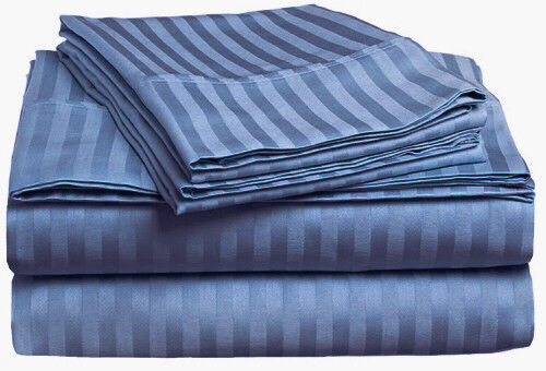 1500TC Striped Egyptian Cotton Sateen Sheet Set or Doona Quilt Cover - All Size - Picture 10 of 11