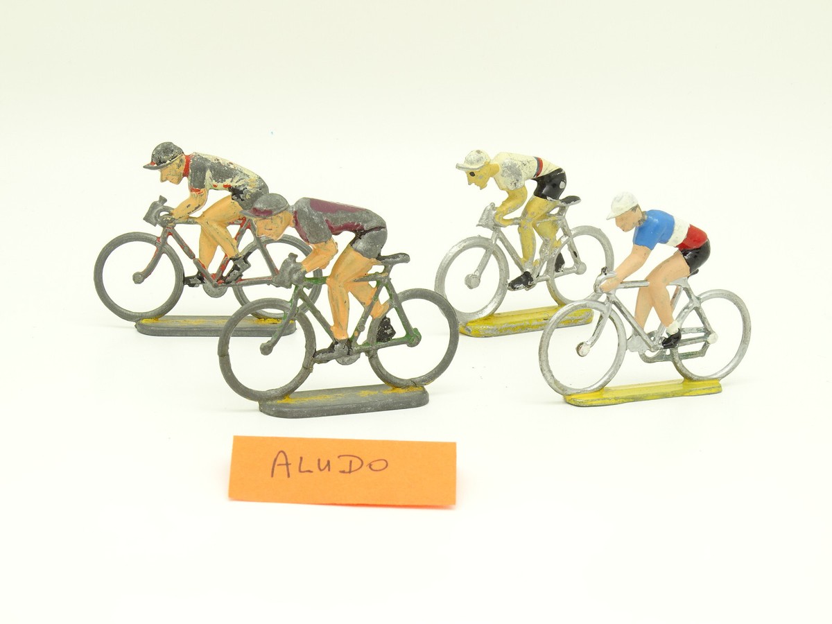 Lot De 4 Figurines Cyclistes Tour De France - Échelle 1/32 (Alu)