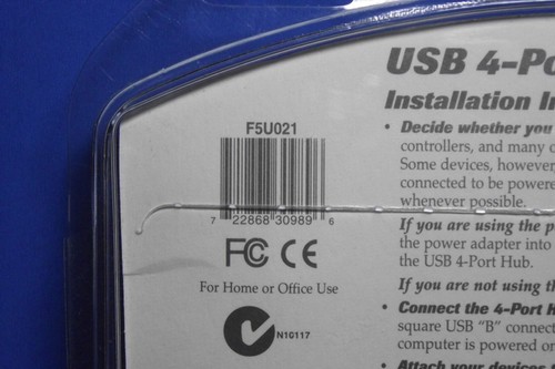 BELKIN 4 PORT USB HUB NEW FACTORY SEALED BIN 1 - Picture 6 of 6