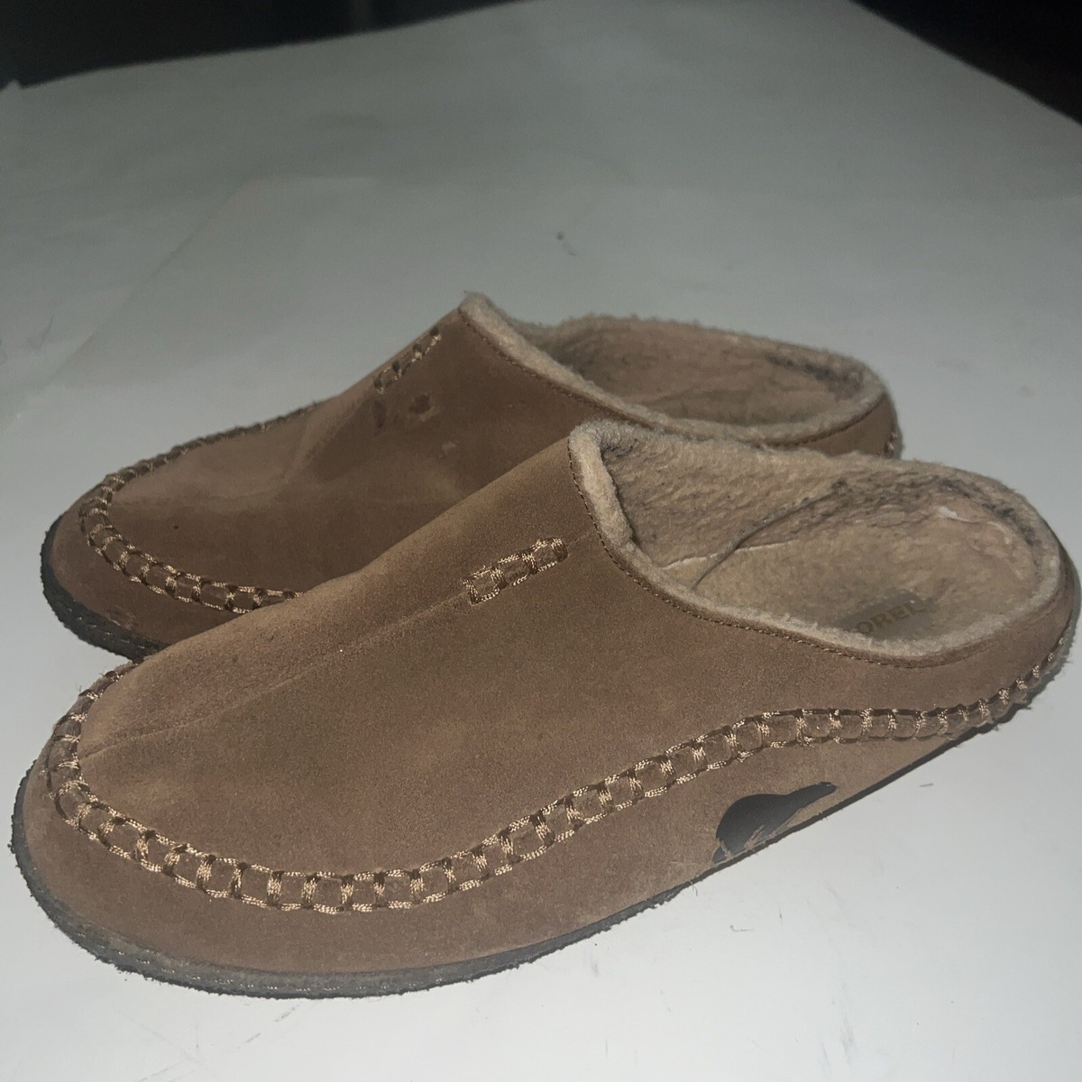 Sorel Slippers Mens Size 14 Brown Suede Comfort Slip On  display picture 3