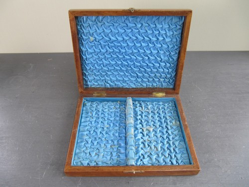 Vintage Small Empty Wooden Cutlery Box / Canteen with Brass Cartouche - Picture 2 of 8