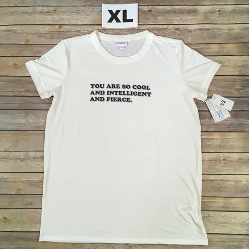 Camiseta LuLaRoe XL LIV ~YOU ARE SO COOL...INTELLIGENT...FIERCE~ camiseta; tallas 18-20 - Imagen 1 de 2