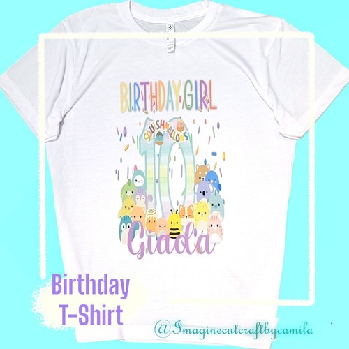 Personalized Squishmallows Birthday SHIRT toddler 2T-5/6T Kids S-L - Picture 3 of 10