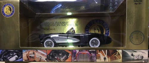 Automodell 1:24 CHEVY Corvette C2 1957 Roadster black - FRANKLIN MINT - B11E228 - Bild 19 von 23
