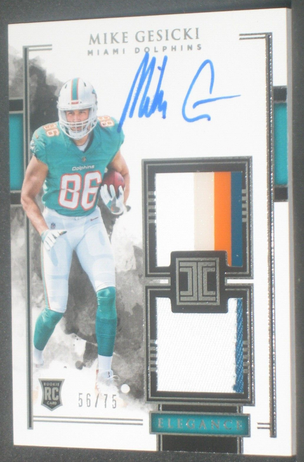 Mike Gesicki Panini Impeccable #130 Helmet/Patch-Autograph