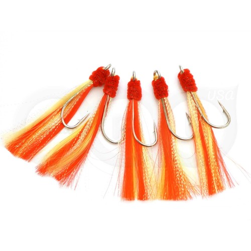 10 un. gancho flash cristal roca de pesca sin manipular peces camarón mosca 5/0 amarillo rojo - Imagen 4 de 4