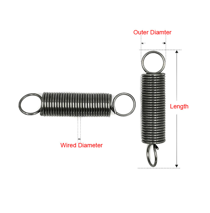 65mm 120mm Length Spring Steel Extension Springs 0 8mm Wire Dia 5mm 65mm-120mm-length-spring-steel-extension-springs-0-8mm-wire-dia-5mm