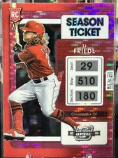 2022 Panini Chronicles TJ Friedl Contenders Optic Pink Pulsar Cincinnati Reds