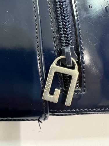 Vintage Gucci Patent Leather Handbag in Blue - Picture 5 of 5