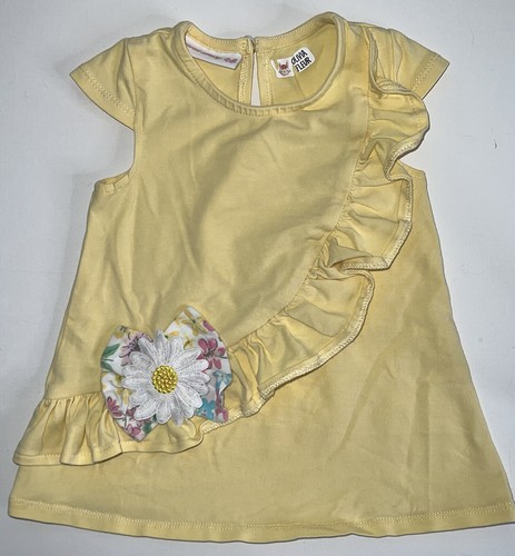 Bonnie Baby Girl's Top Floral Yellow Shirt Short Sleeve Embroidered - Picture 12 of 17