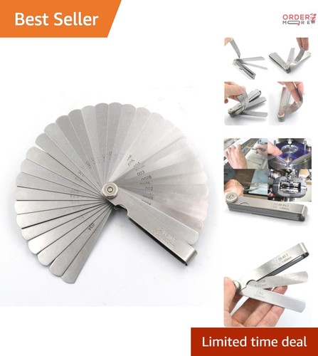 Thickness Gauge Stainless Steel 32 Blades Metric Imperial Tool for Gaps