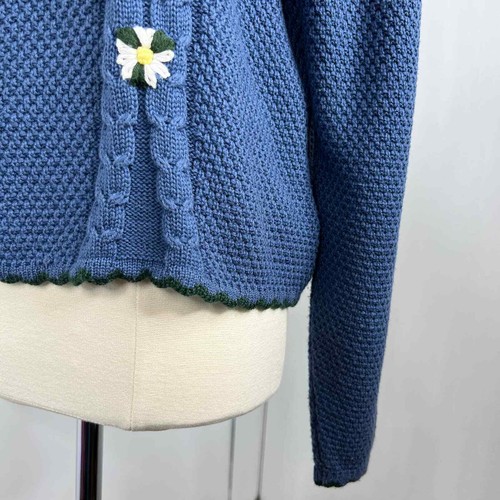 h. Moser Made in Salzburg Austria Vintage Cardigan gehäkelt/Kabelstrick Gr. 48 - Bild 10 von 16