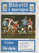 Mar 80 IFK GOTEBORG v ARSENAL European Cup Winner's Cup