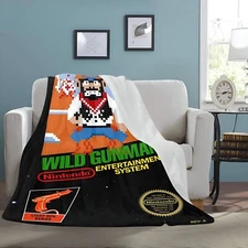 Vintage Style Retro Wild Gunman NES Box Nintendo Ultra-Soft Micro Fleece Blanket