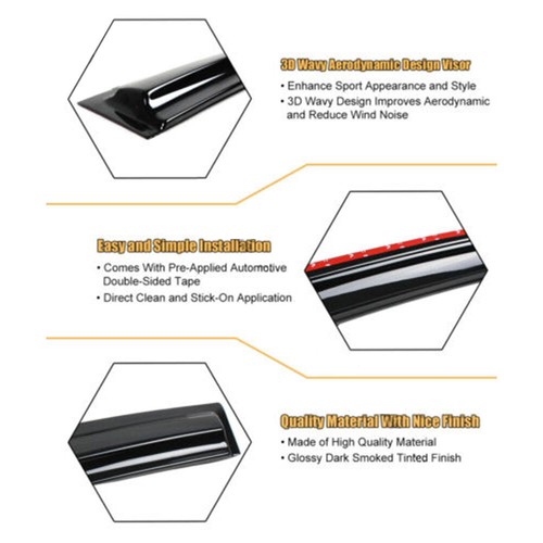 4pcs For Toyota Corolla 2003-2008 Window Visor Vent Rain Shade Wind Deflectors - Picture 2 of 7