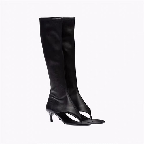 American Style Runway Womens Sandals Knee High Boots Stretchy Mid Stiletto Heels - Picture 17 of 32