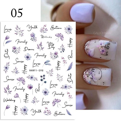 1Pc 3D Nail Sticker Maple Leaves Self Adhesive Tulip Flower Leaf Sliders Decals - Picture 23 of 62