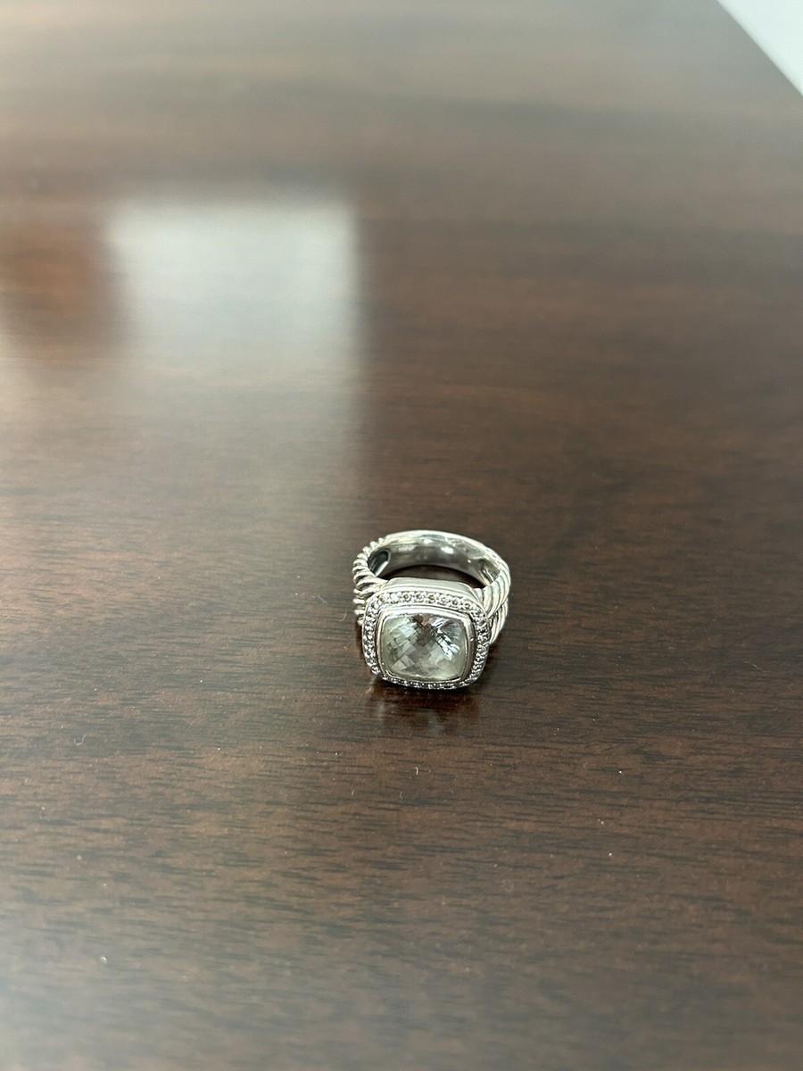 David Yurman 11mm Albion Ring w/ Prasiolite Diamonds Size
