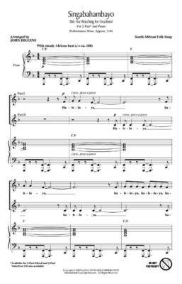 Singabahambayo (We Are Marching for Freedom) Discovery Choral 2-Part